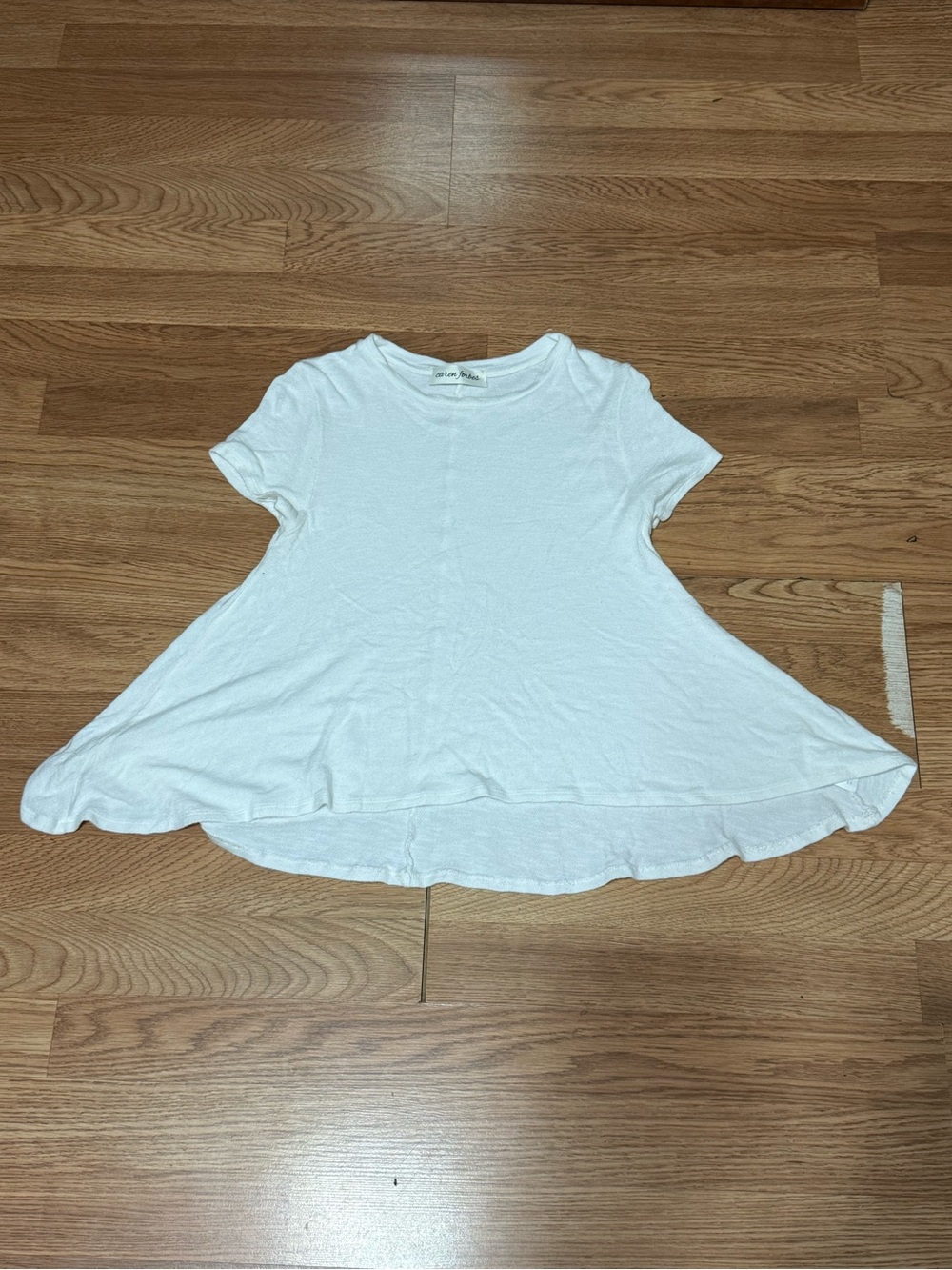 Caren Forbes White Short Sleeve Flared Tee